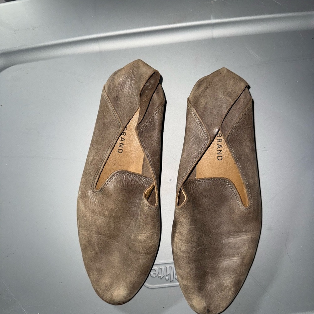 Brown Leather Slip-On Shoes